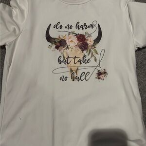 Floral Graphic White Women's Top